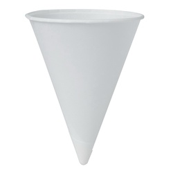 6RB-2050 SOLO 6OZ ROLLED RIM WHITE CONE CUP 25/200