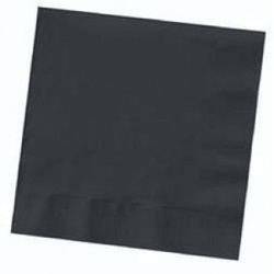 BLACK BEVERAGE NAPKIN 12/50