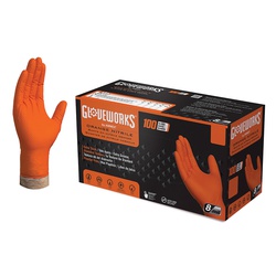 GWON48100 AMMEX X-LARGE GLOVEWORKS ORANGE NITRILE GLOVES 