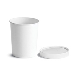 32OZ PAPER FOOD CONTAINERS WHITE W/PAPER VENTED LID