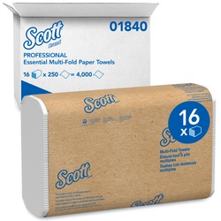 01840 KC SCOTT MFOLD TOWELS WHITE 16/250/CS