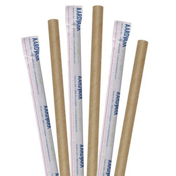 7.75" KRAFT PAPER GIANT STRAW2400/C WRAPPED