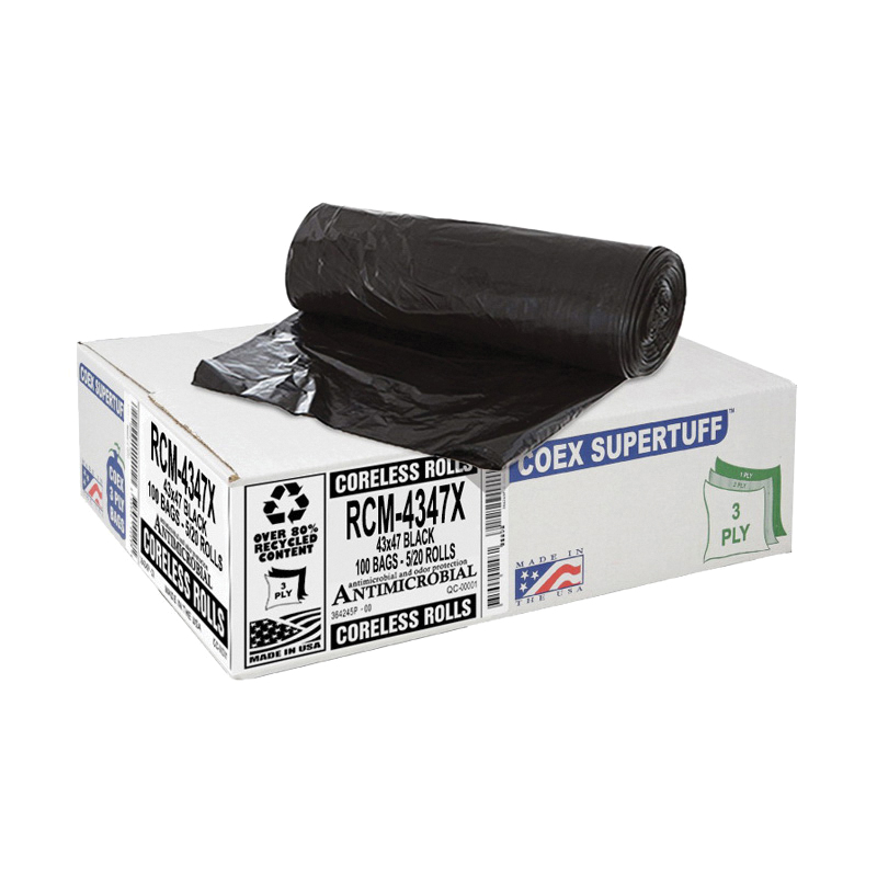 RCM-4347X 43X47 Black Canliner 100 1.5Mil Coex Supertuff 3-PLY