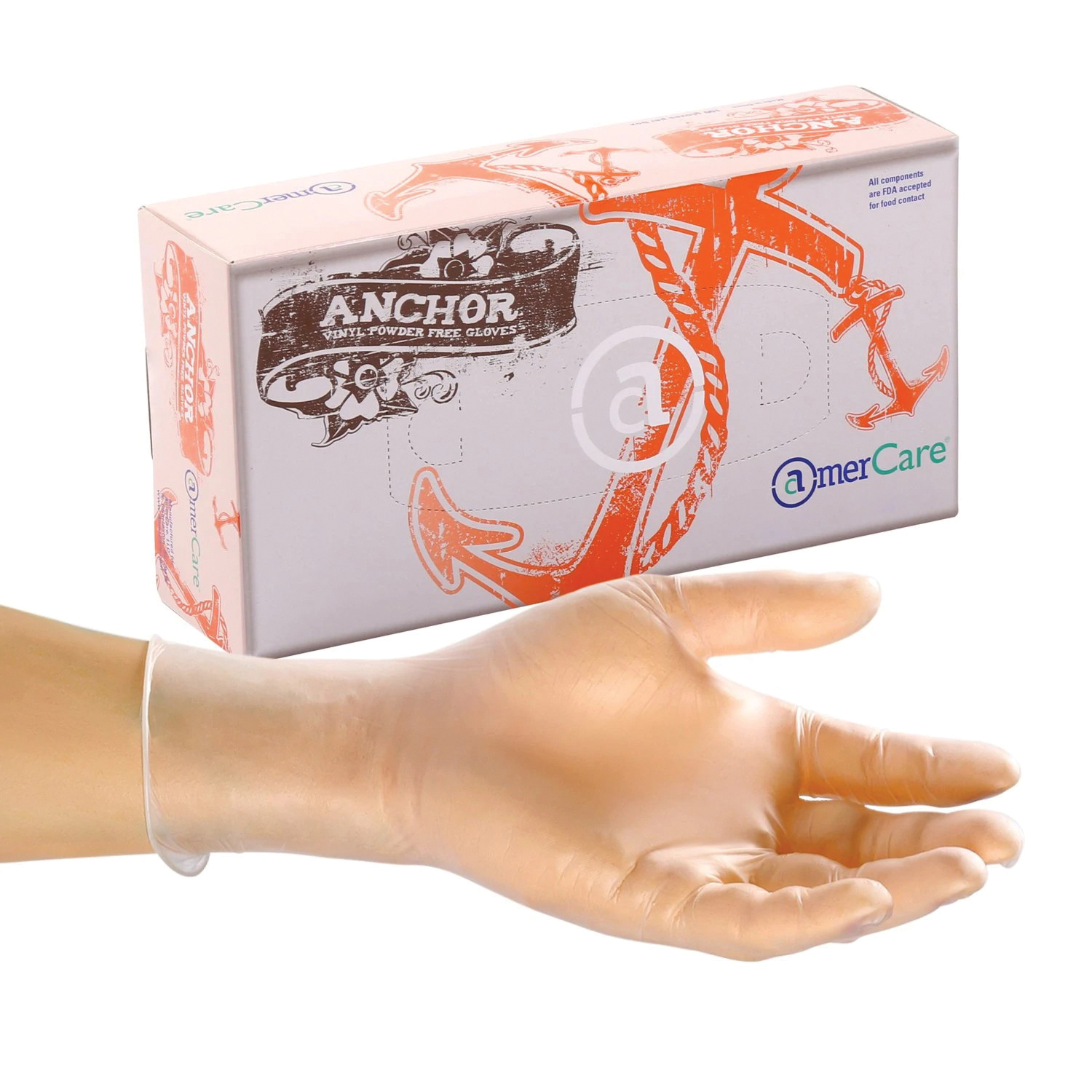 XXL CLEAR POWDER FREE VINYL GLOVE 1M/Case