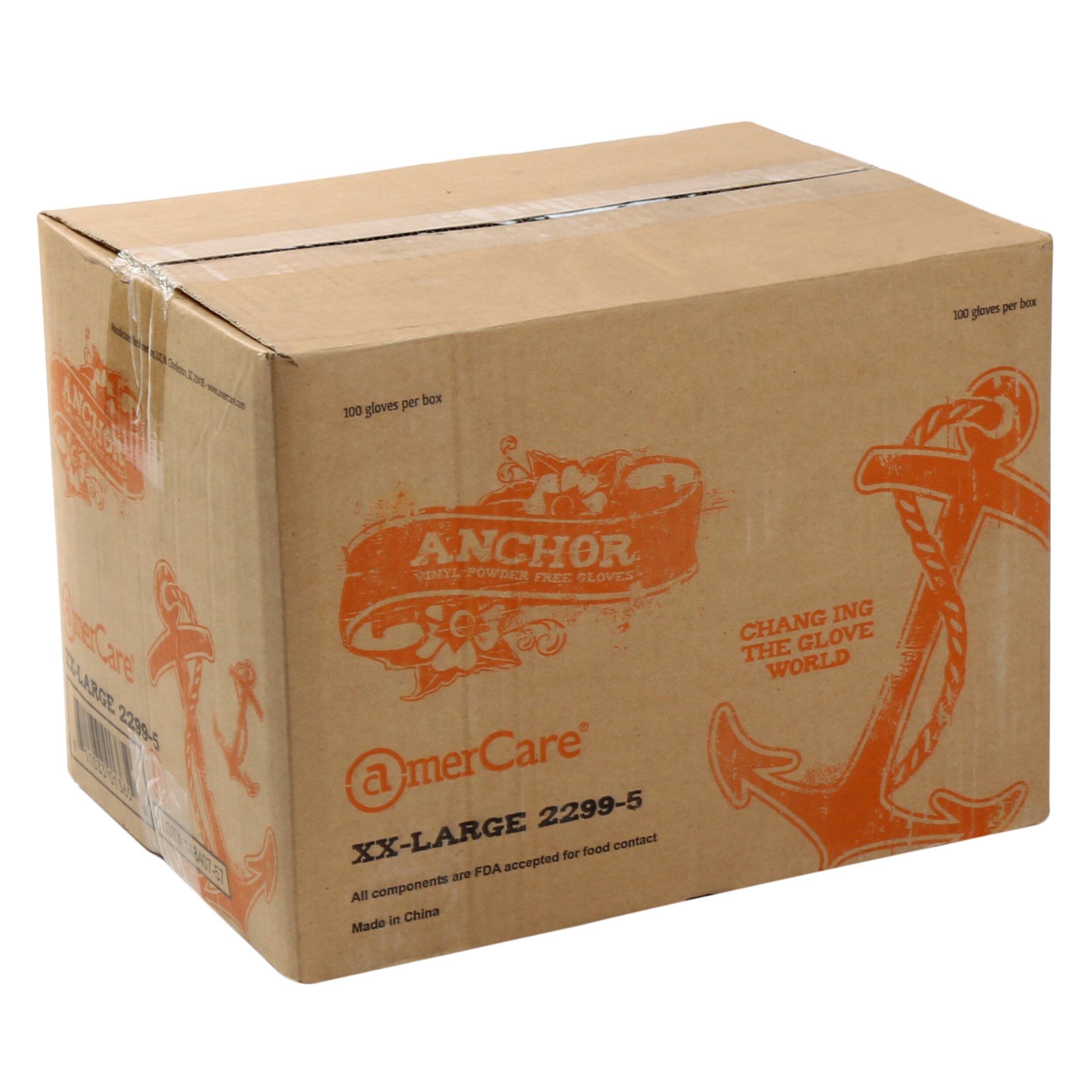 XXL CLEAR POWDER FREE VINYL GLOVE 1M/Case