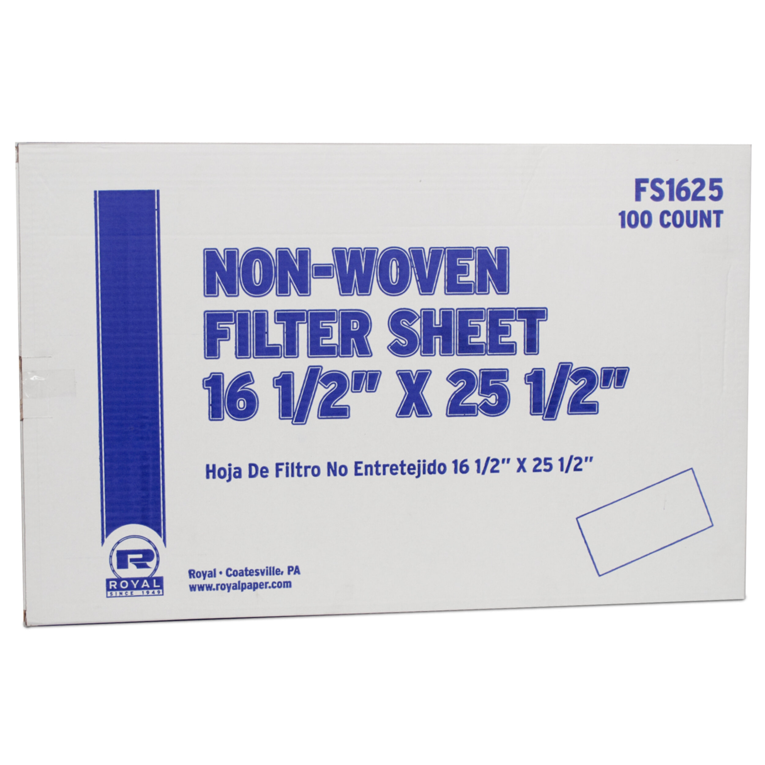 FS1625 FRYER FILTER SHEET 100NON WOVEN 16.5X25.5 100/CS