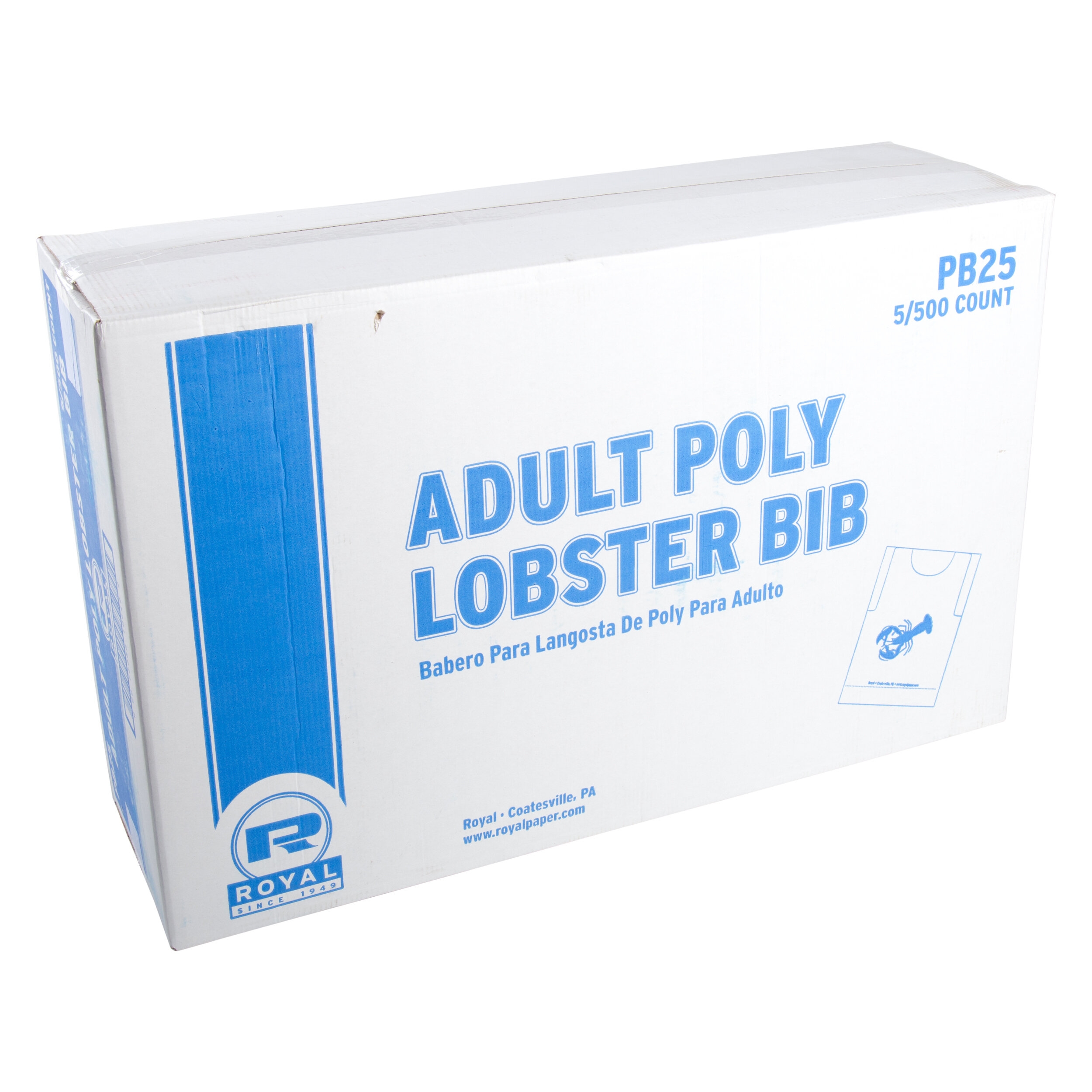 LOBSTER BIB 5BX/500/CSADULT POLY PB25