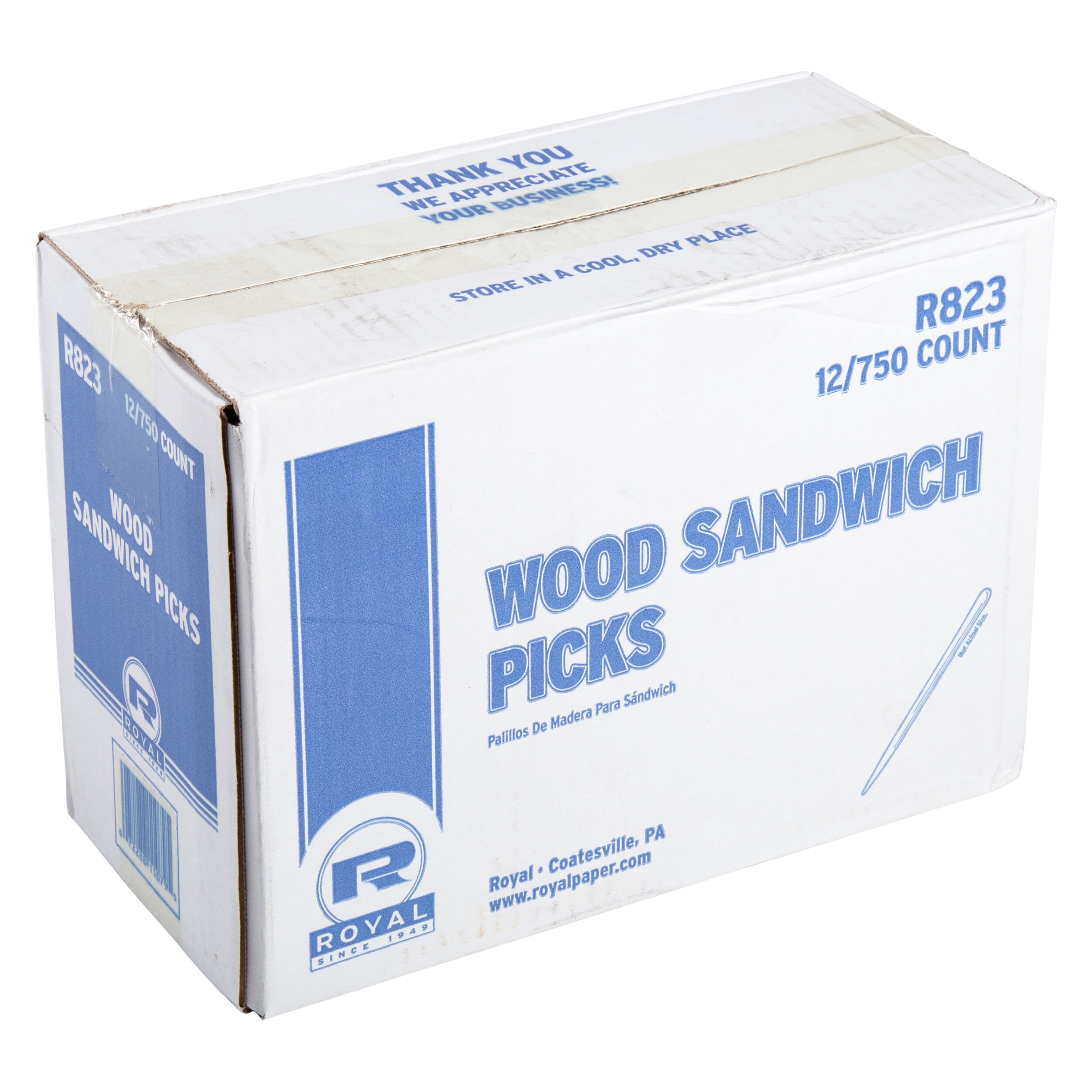 R823 WOOD SANDWICH PICKS 4/12/750 3.5"