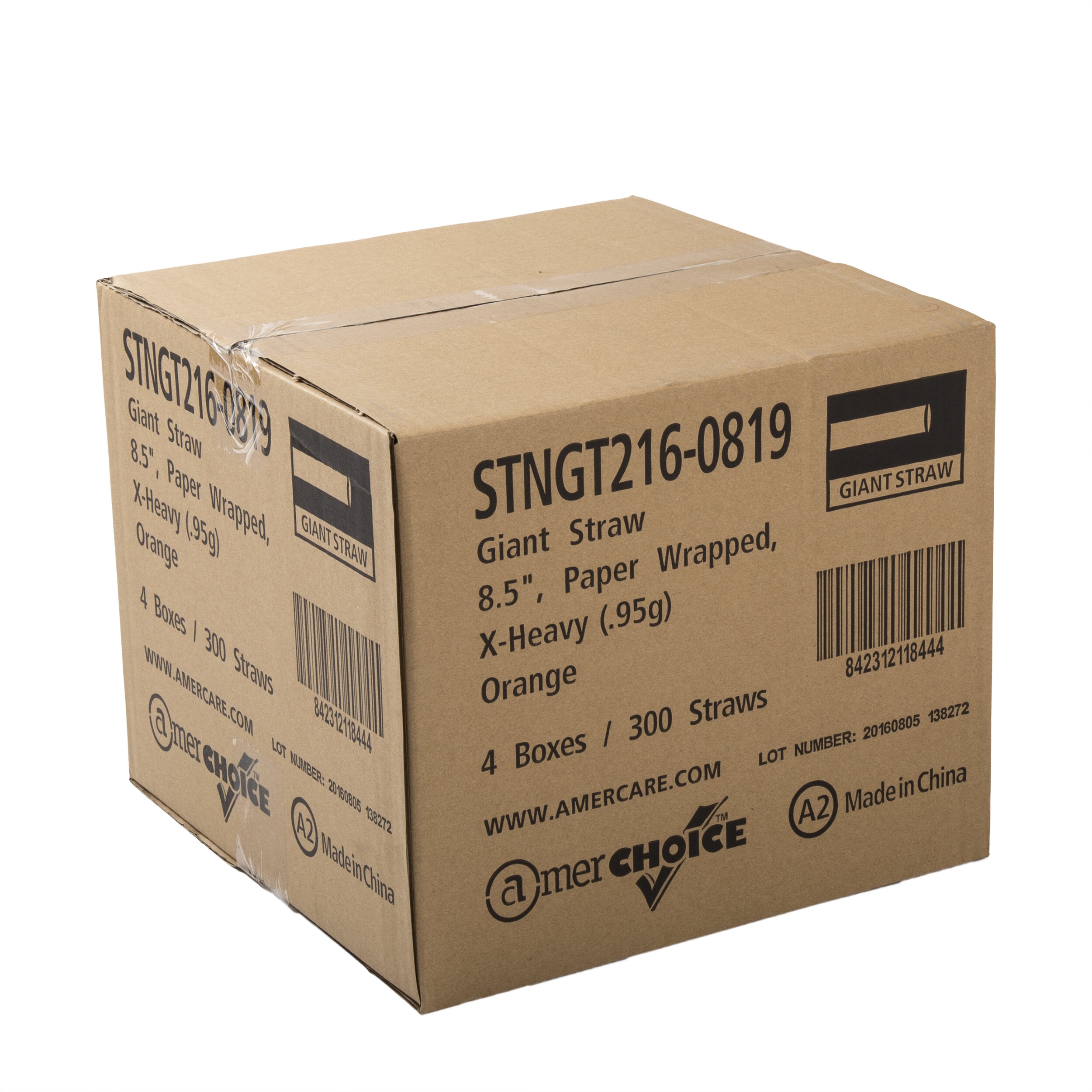Giant Orange Wrapped Straws 4/300 Case