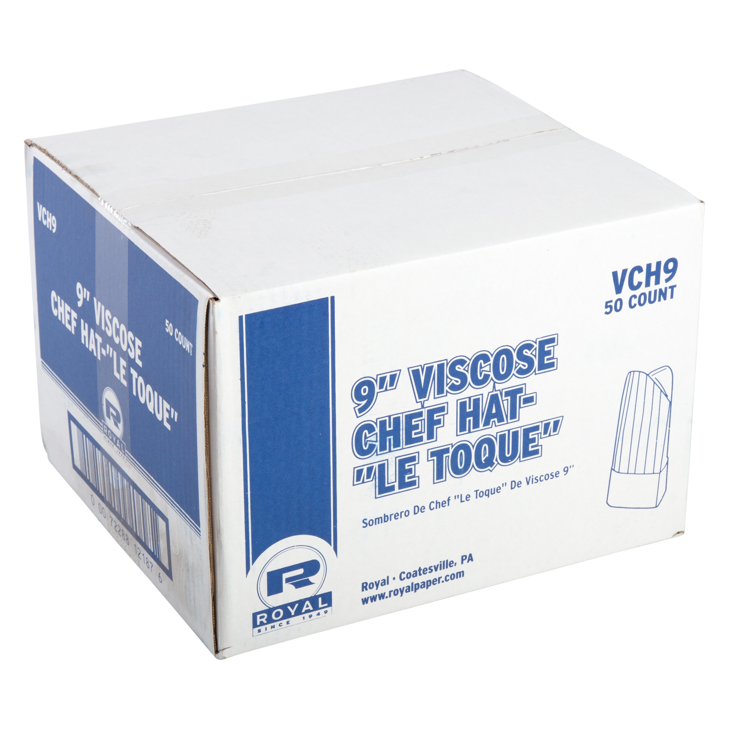 VCH9 9" PLEATED CHEF HAT 50/CS