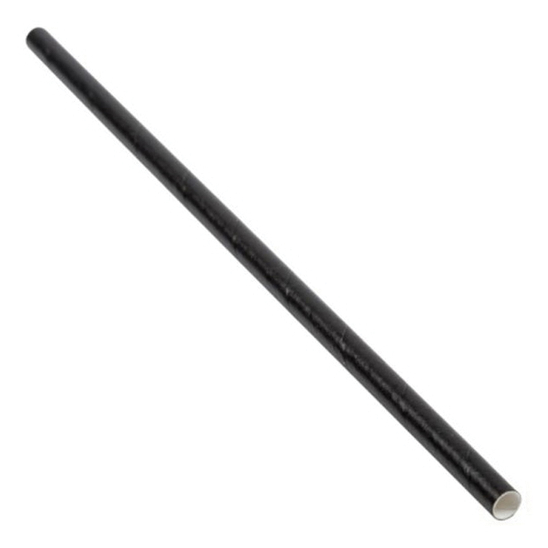 7.75" JUMBO BLACK PAPER STRAW UNWRAP 4M/CS