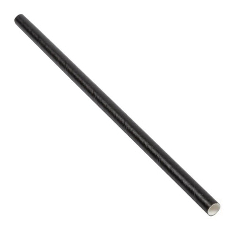 5.75" Black Paper Cocktail Jumbo Unwrapped Straw 4M/CS