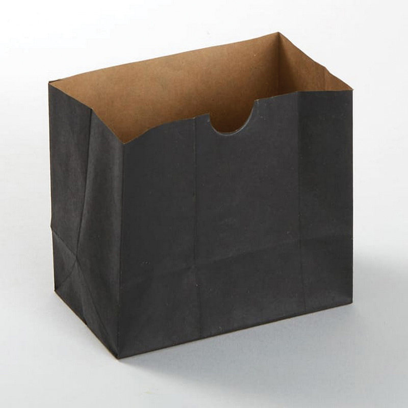 Mini Snack Bag 4.25x2.5x3.75 Square, Grease Resistant, Disposable Black - 250/pk