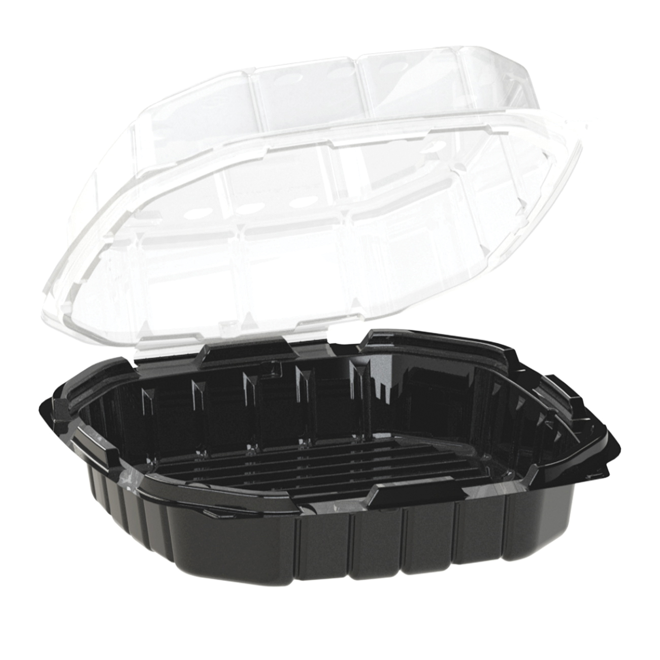 CF9911 CRISP FOOD 9X9 BLK BASE CLR LID CONT 100/CS