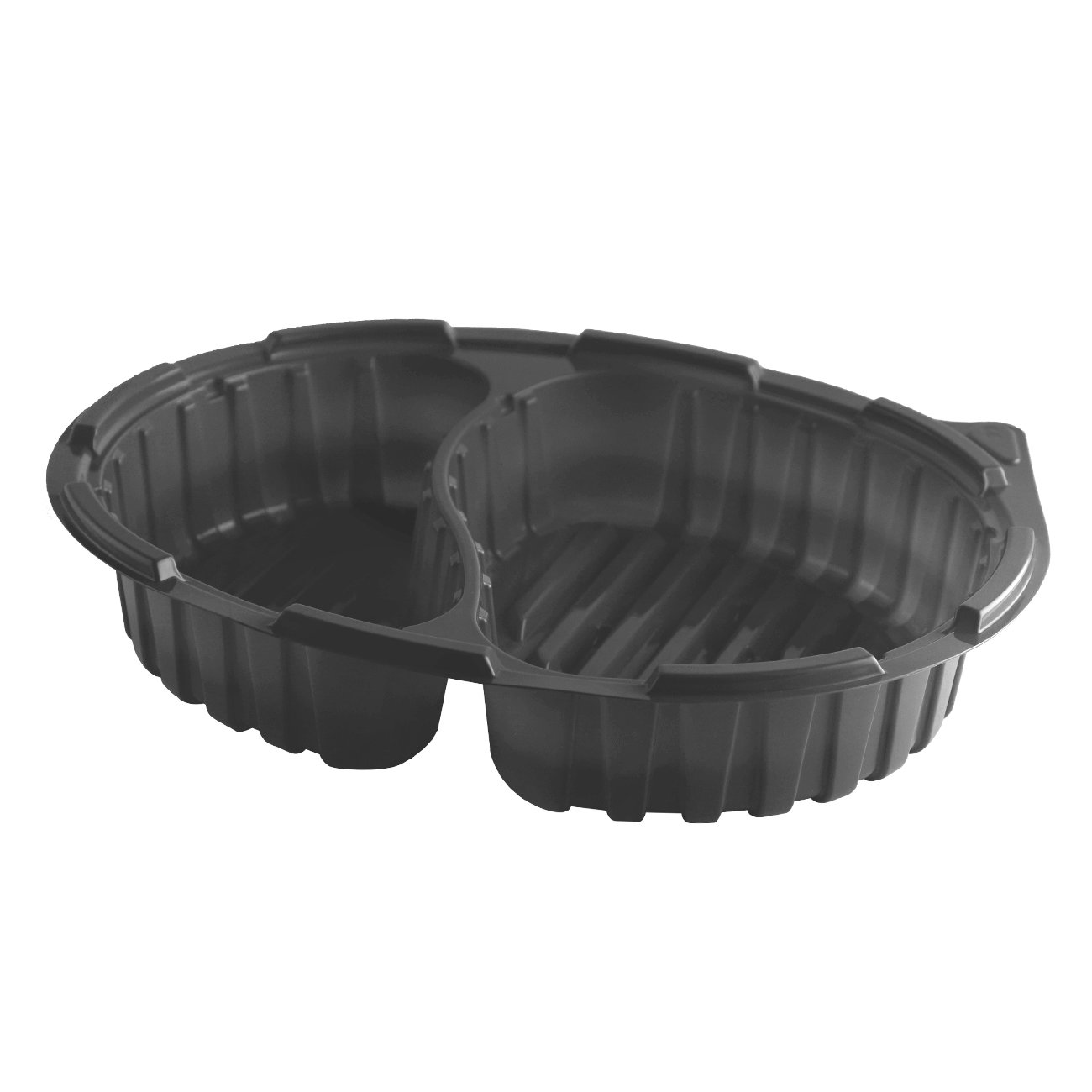 CF1940-2 CRISP FOOD 2-COMP OVAL BLK BASE CONT 380/CS