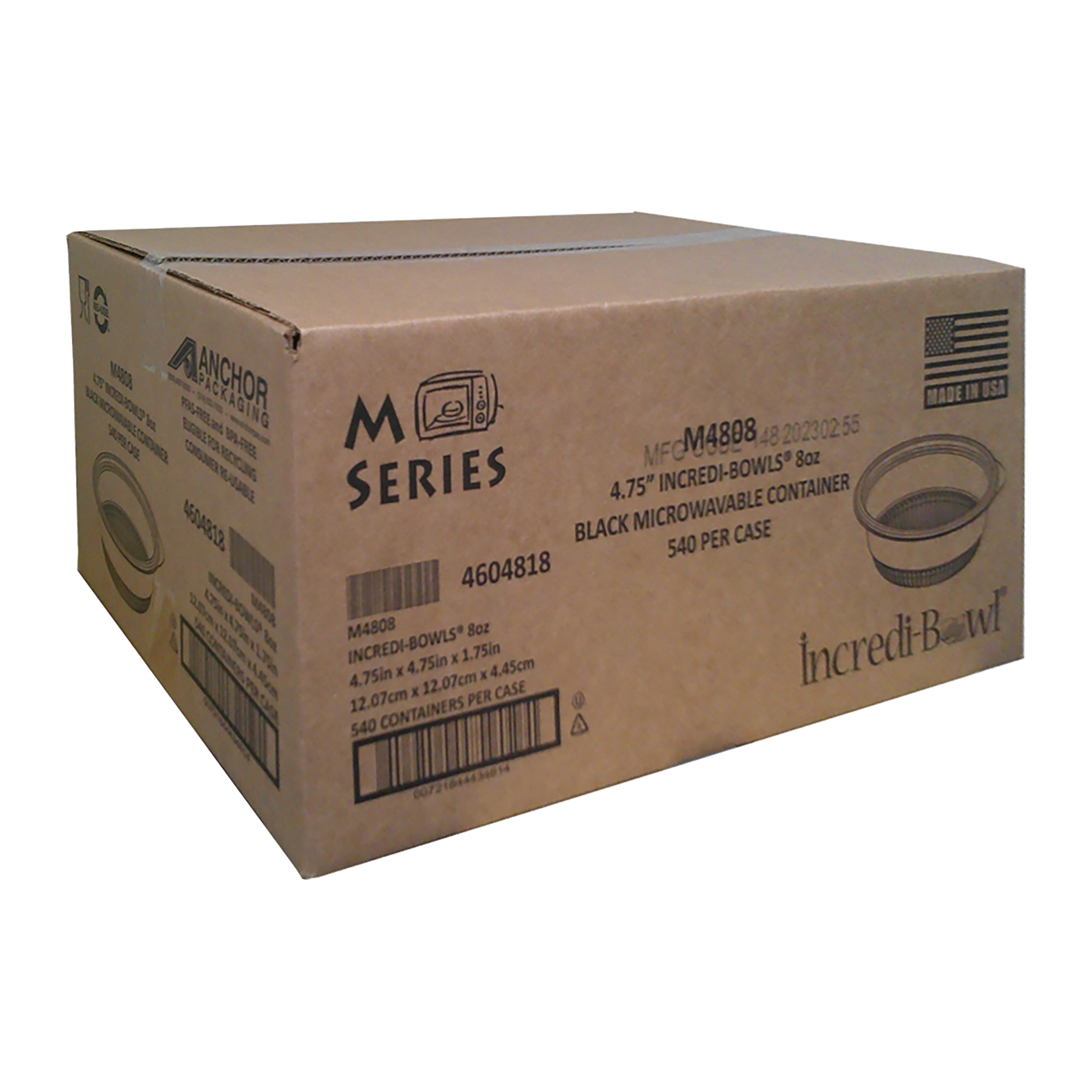 M4808B 8OZ BLK INCREDI-BOWL 540/CS