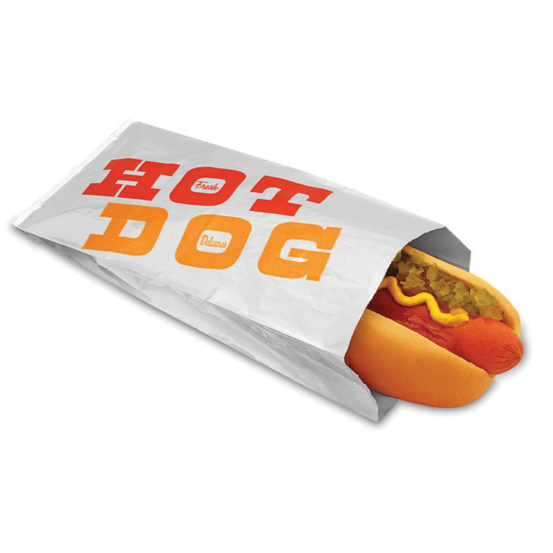 455 FOIL HOT DOG BAG (7351)1M3.5X1.5X8.5 PRINT"HOTDOG"