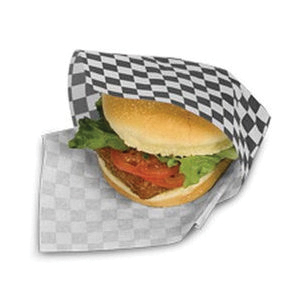 12X12 BLACK CHECK WRAP 5M/CSGREASE RESISTANT PAPER