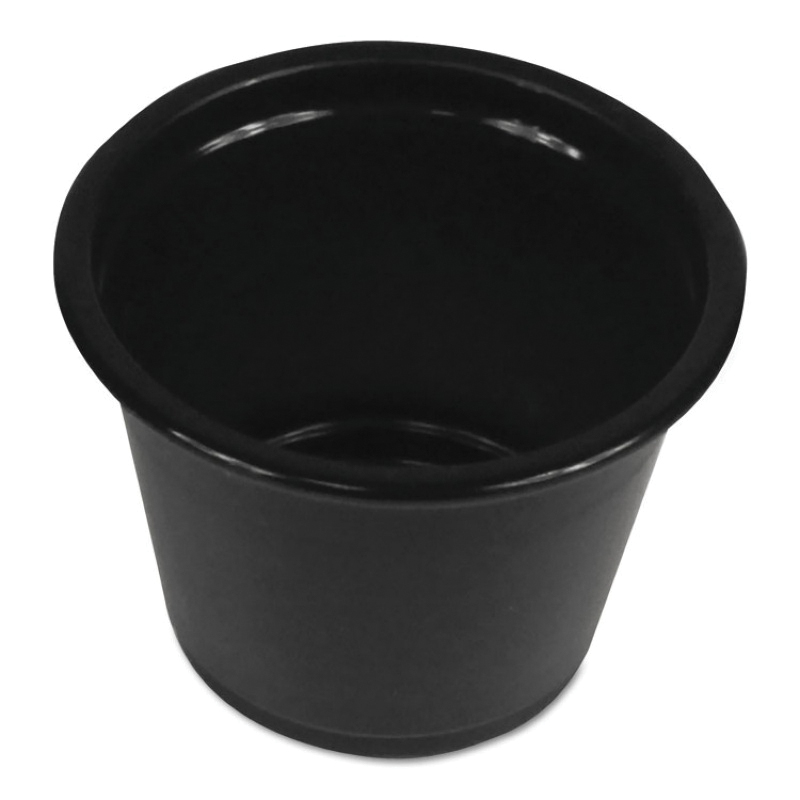 BWKPRTN1BL 1oz Souffle/Portion Cup, Black, Polypropylene, 2500/cs