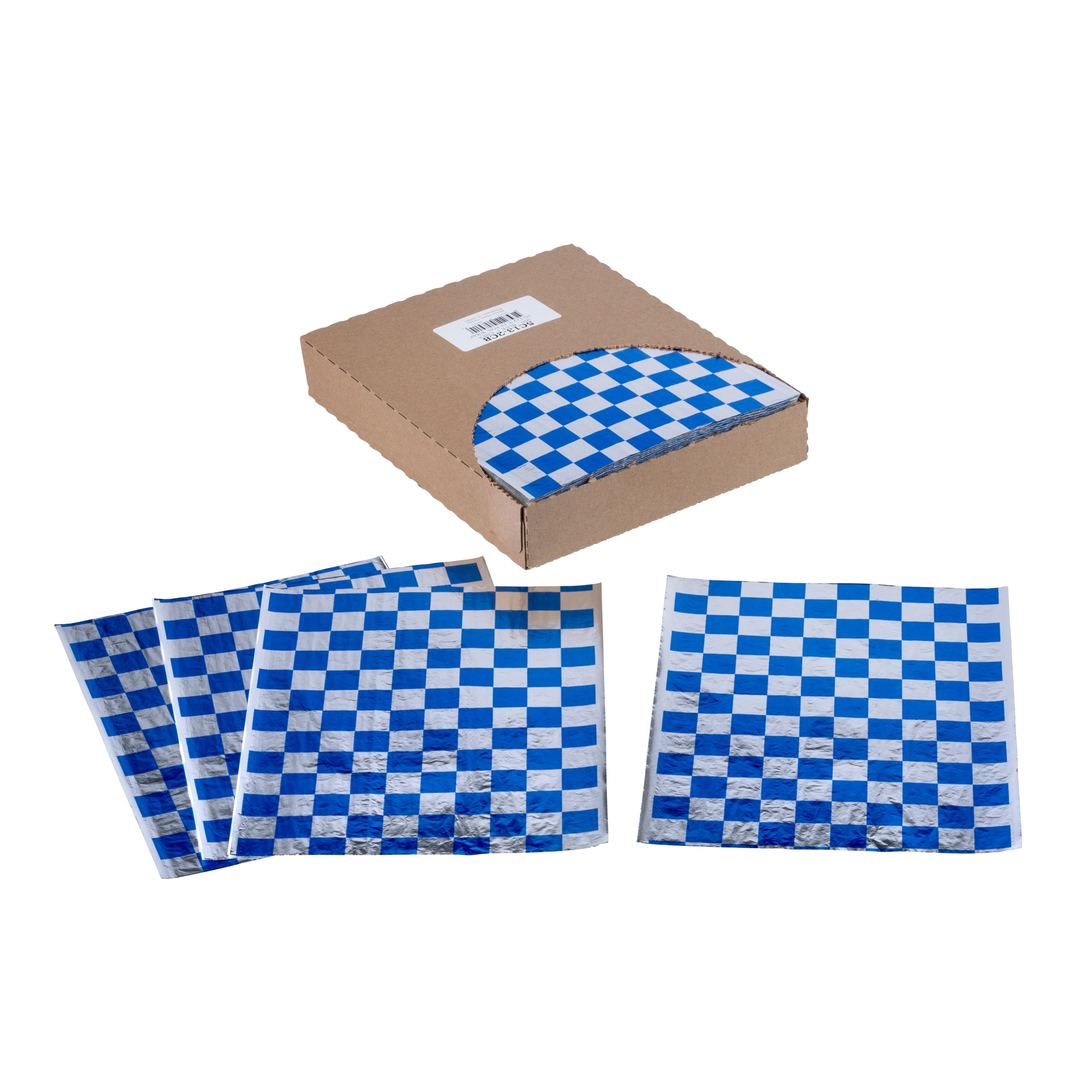 10.5x13 Blue Check Foil Wrap 2M/cs
