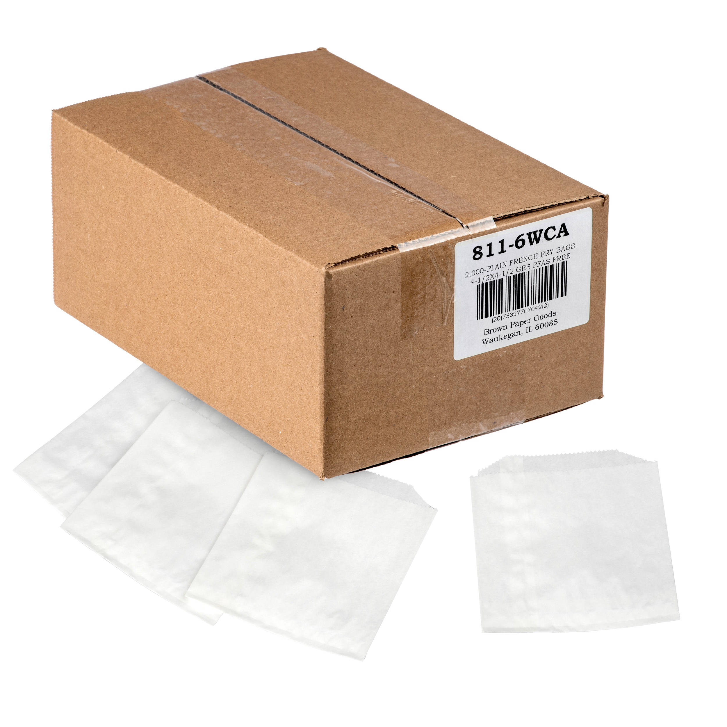 4.5x4.5 Plain French Fry Bag 2M/cs