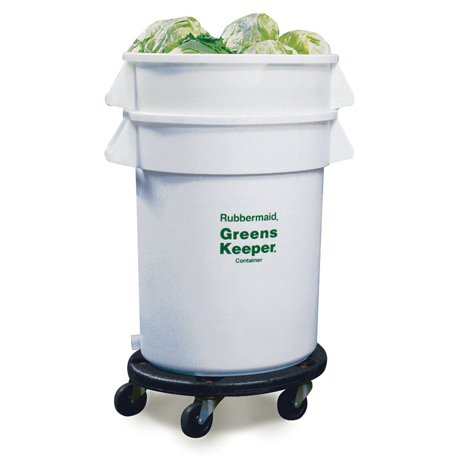 2624 GREENSKEEPER 20GAL WHT EA BRUTE W/LID & DOLLY