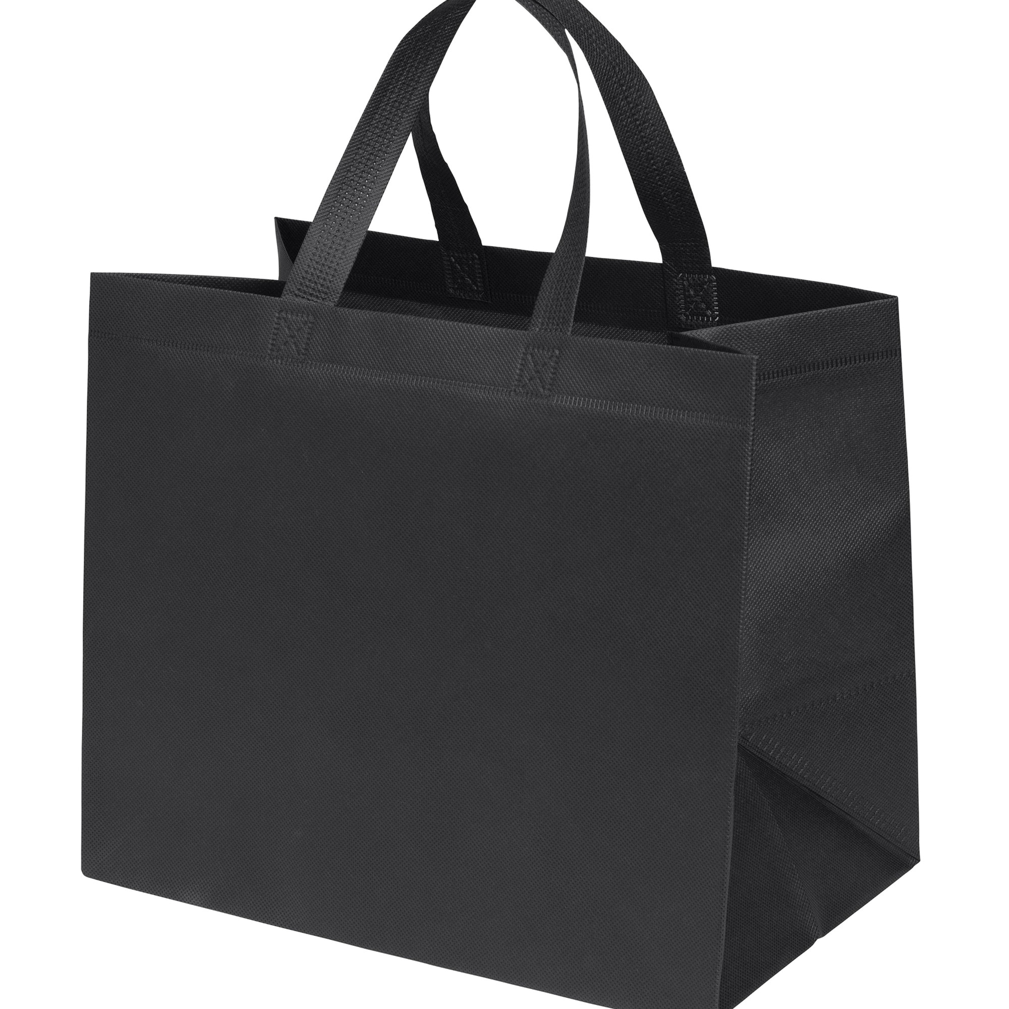 13X7X10 BLACK NON WOVEN SHPRU STYLE SHOPPER         100/CS