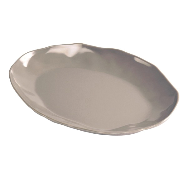 Marin Platter 12x9x1.25 Oval Melamine - Ash Grey - 6/cs