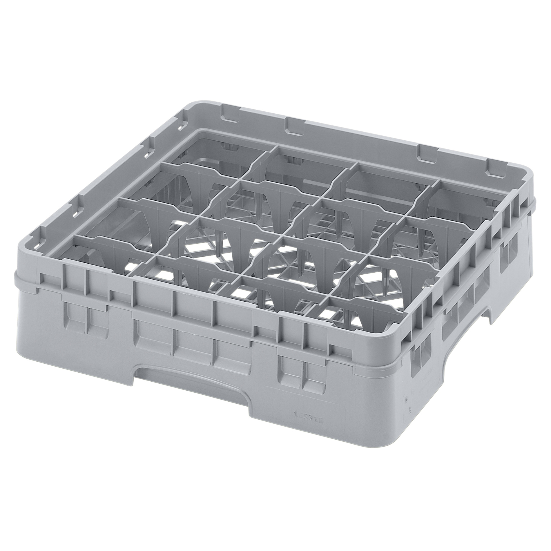 16S318151 DISH RACK GLASS - EAFULL 16 COMP SOFT GRAY -