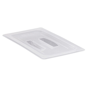FOOD PAN COVER 1/3 W/HANDLE TRANSLUCENT POLYPRO - 6/CS