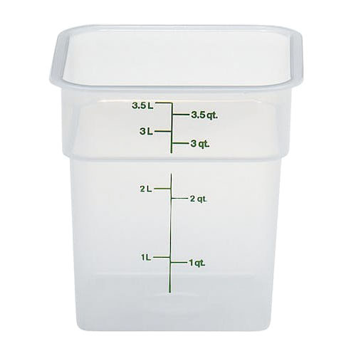 4SFSPP190 CONT SQUARE 4QT  EA CLEAR STORAGE S/O