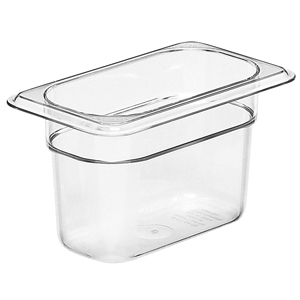 94CW FOOD PAN 1/9 X 4 CLEAR EA6/CS  STOCK