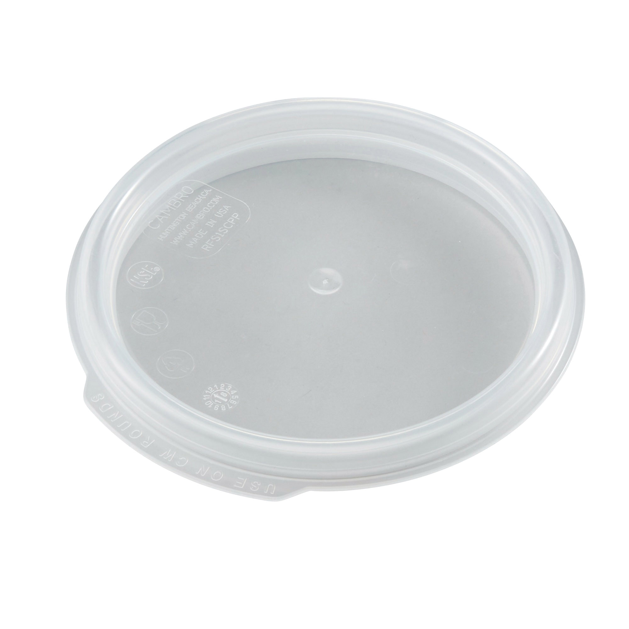 FOOD STORAGE COVER FOR 12, 18 & 22QT ROUND TRANSLUCENT POLYPRO - 6/CS