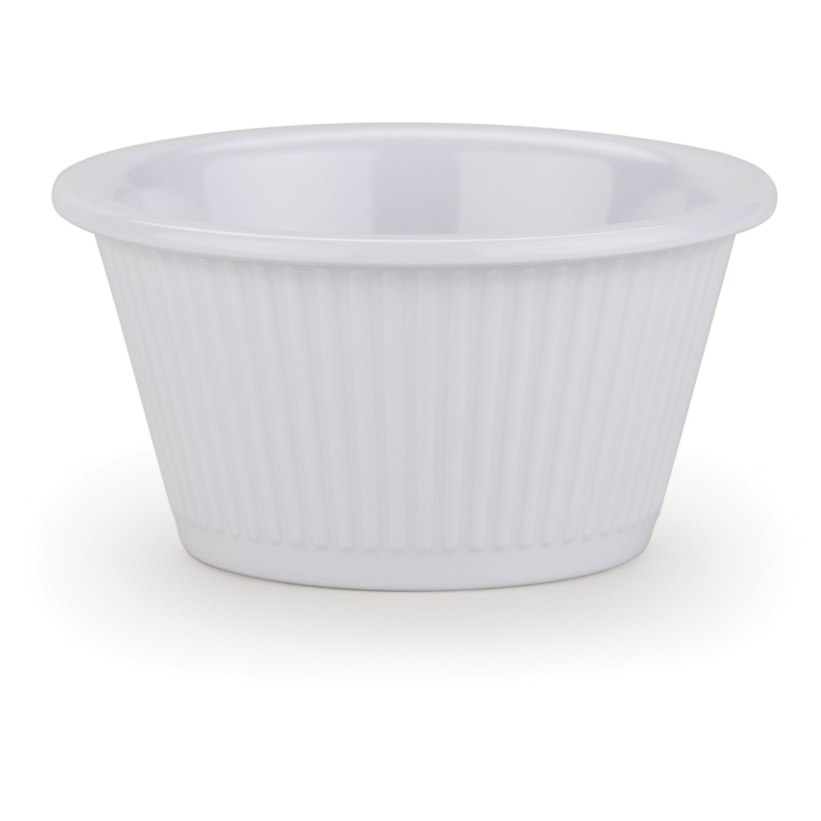 S29202 RAMEKIN 2OZ  FLUTED WHITE MELAMINE - 48/CS S/O