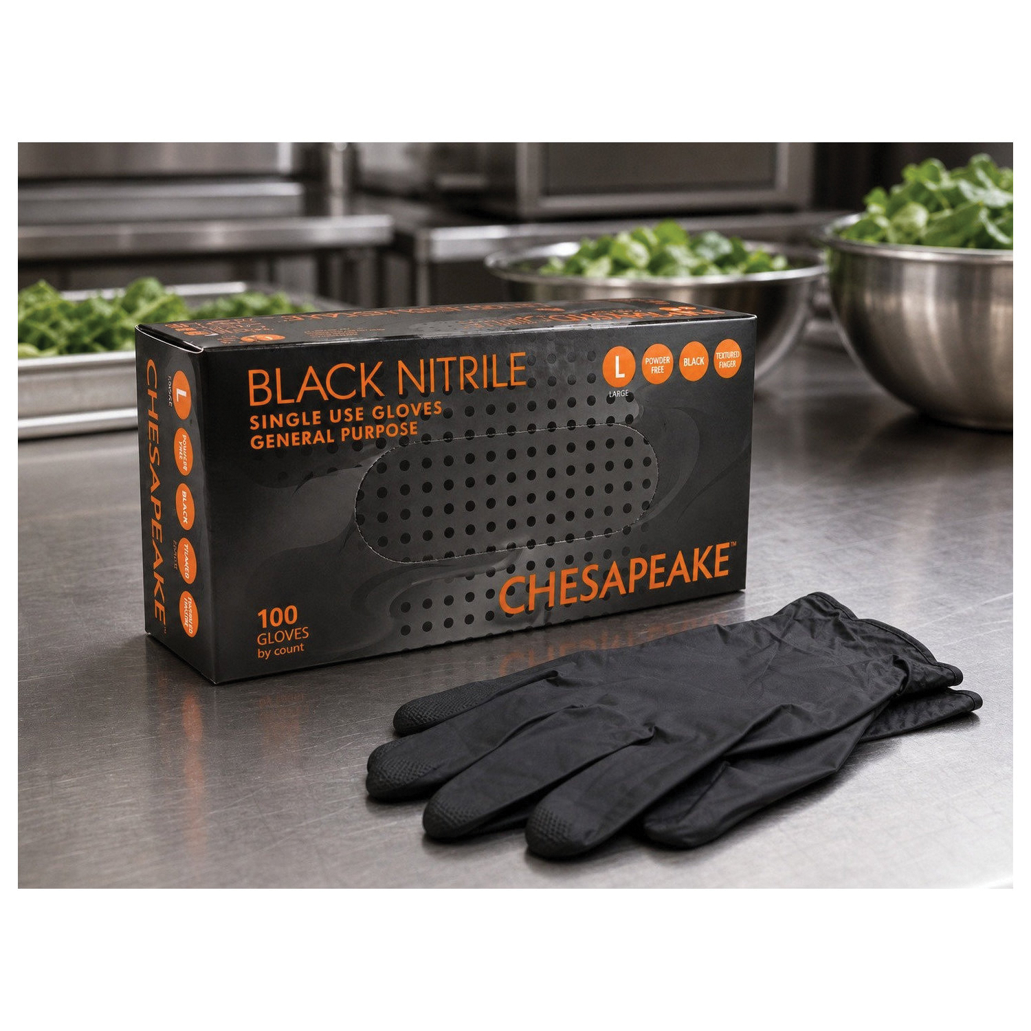 Large Black Nitrile Gloves  1M/CS