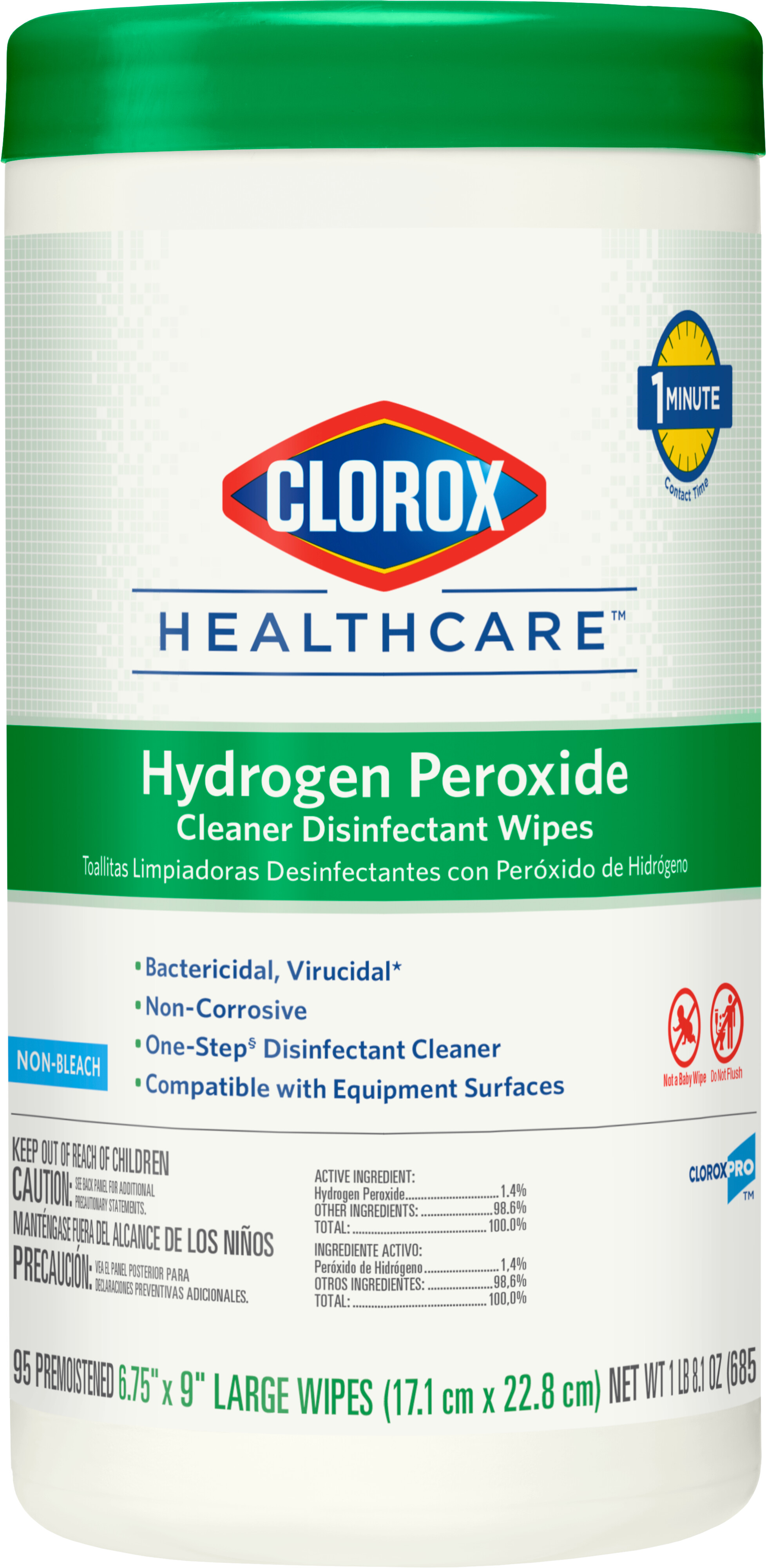 30824 HYDROGEN PEROXIDE 6/95CT DISINFECTING WIPES