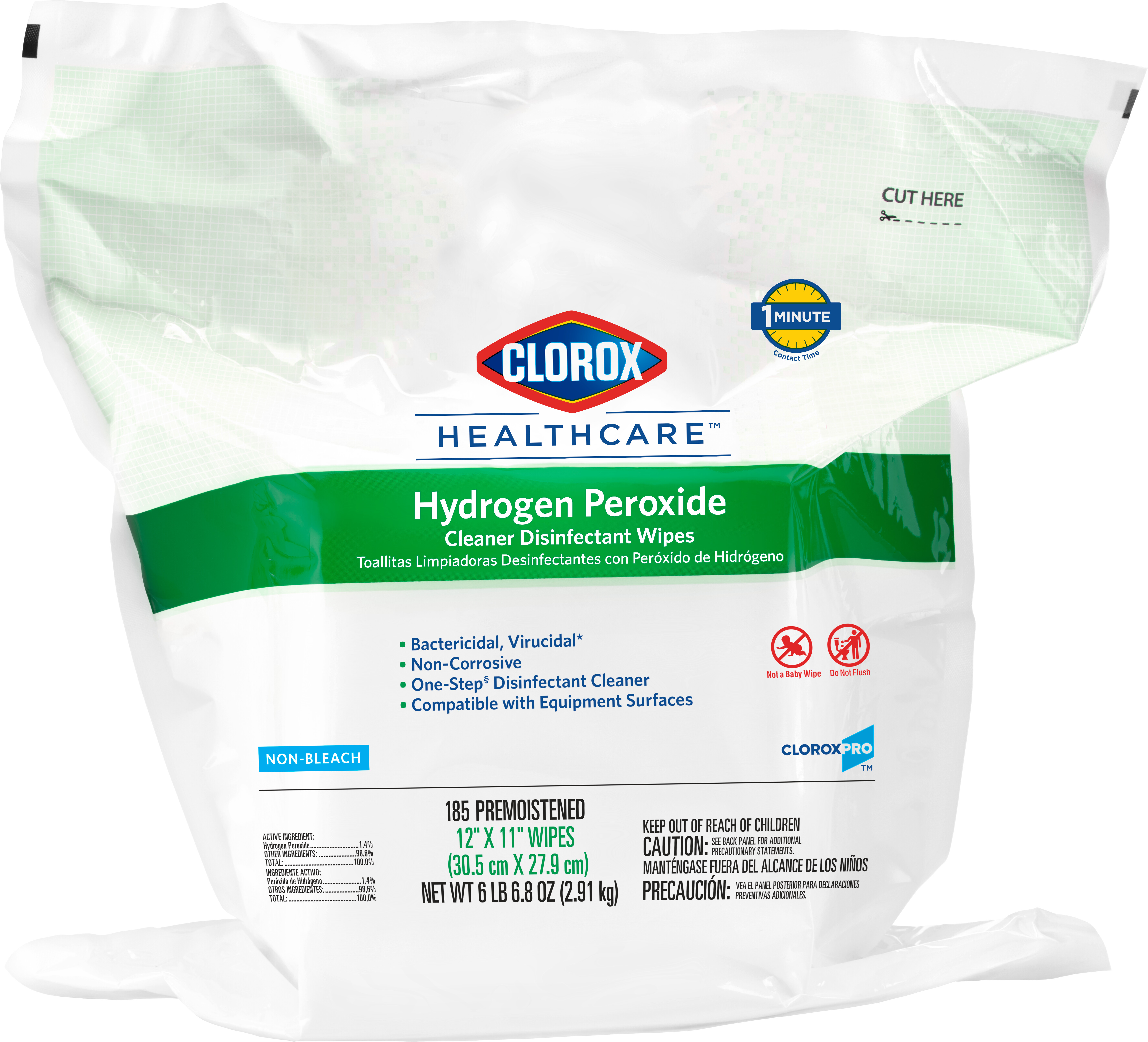 30827 HYDROGEN PEROXIDE REFILL 2/185COUNT WIPES