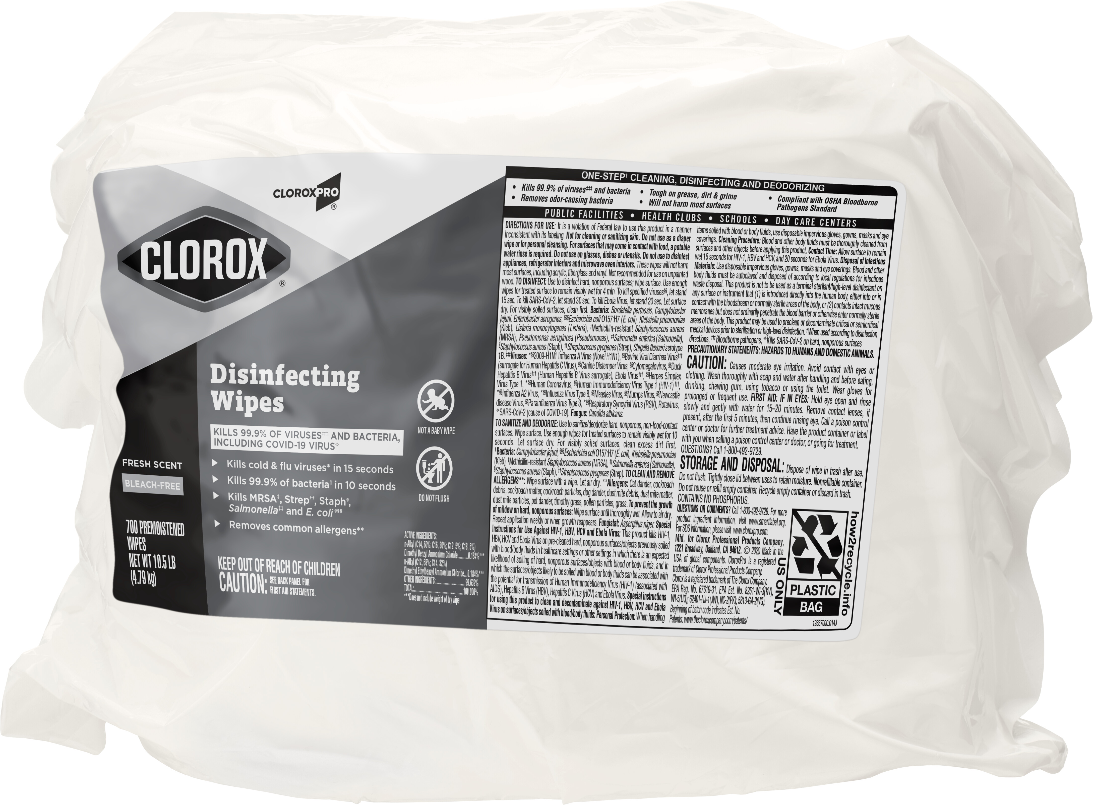 31428 CLOROX WIPES 2/700CTDISINFECTING WIPES REFILL