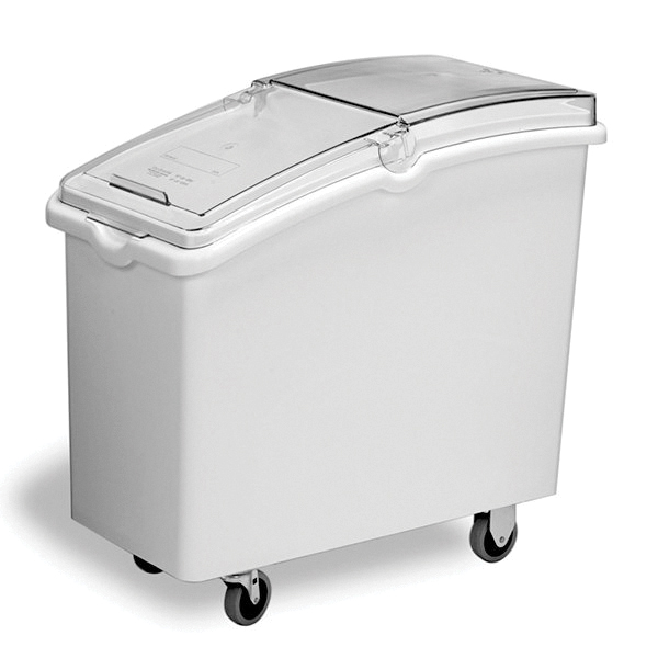 9326 WHITE INGREDIENT BINWITH Clear LID WITH 3"CASTERS