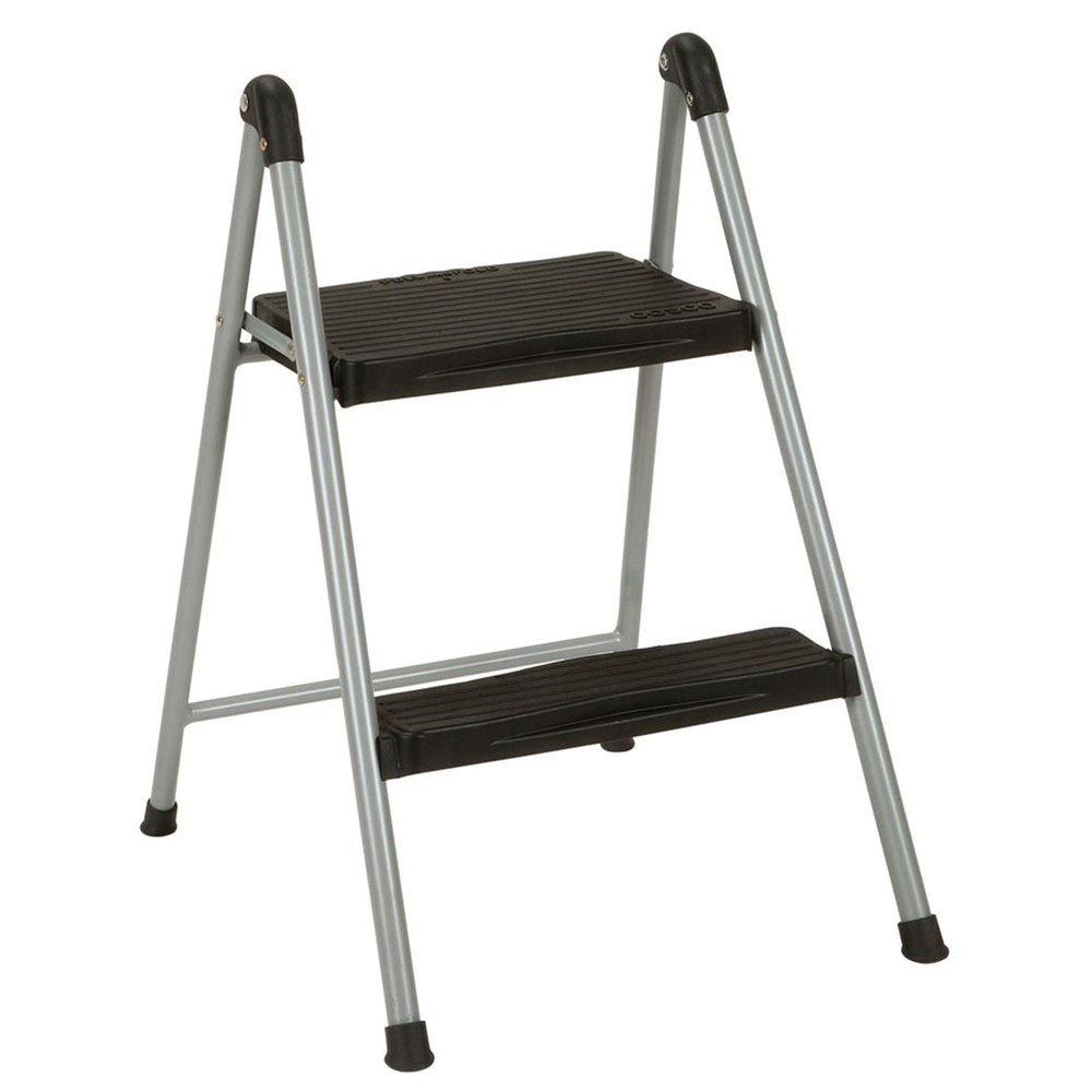 2-STEP STEP STOOL PLAT/BLK CSC11024PBL1E  FOLDING  S/O