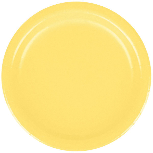 79102B 7" YELLOW COATED PPR PL PAPER PLATE 240CS