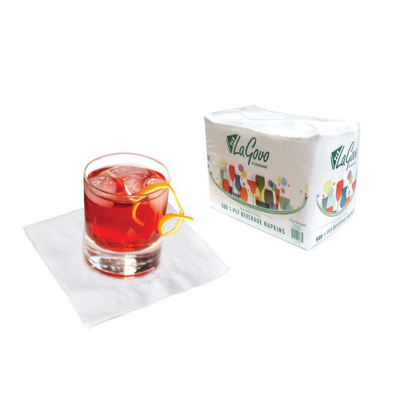 1ply White Beverage Napkin 4000/cs