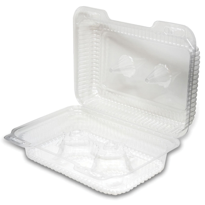 LBH-6646 6-CELL CUPCAKE/MUFFINCONT  350/CS 6.75x9.3x3