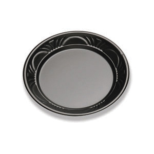 BP06P-07 6" BLK PLATE 1M/CS BLACK PEARL PLASTIC