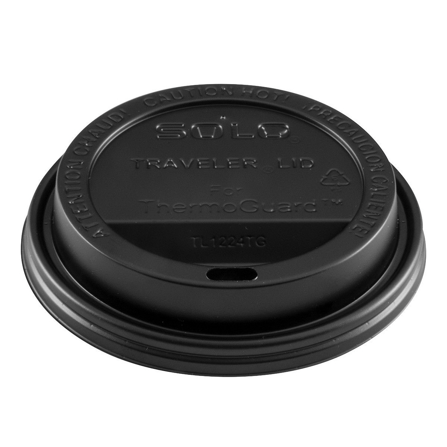 TL1224TGB 12-24oz BLK LID W/ SIP HOLE 1200/CS