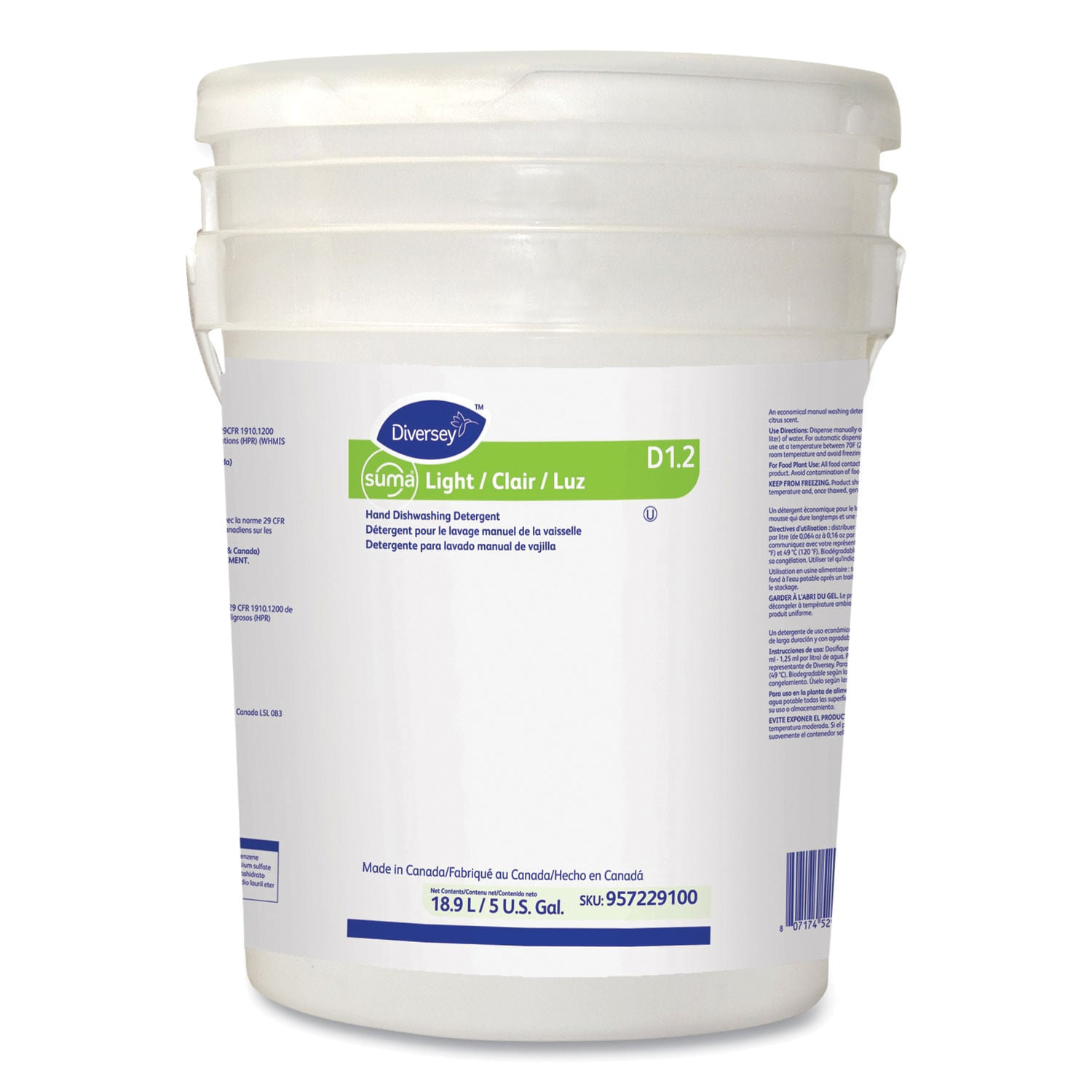957229100 SUMA LIGHT DETERGENT 5GAL POT&PAN MANUAL