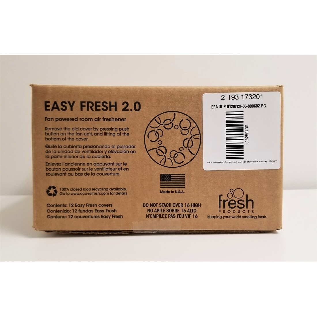 COTTON BLOSSOM EASY FRESH 2.0 12/BX REFILL AIR FRESHENER