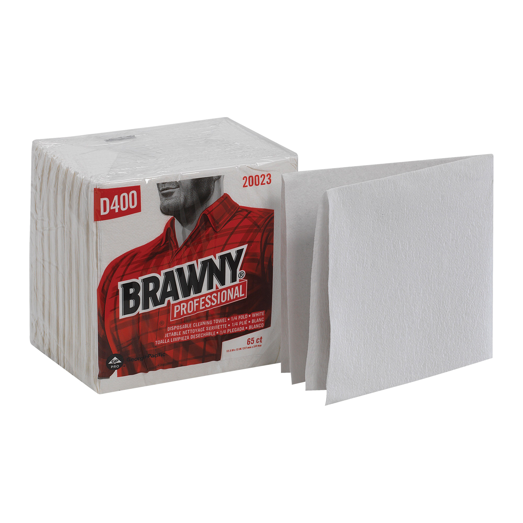 D400 Disposable Cleaning Towels 1/4 fold White