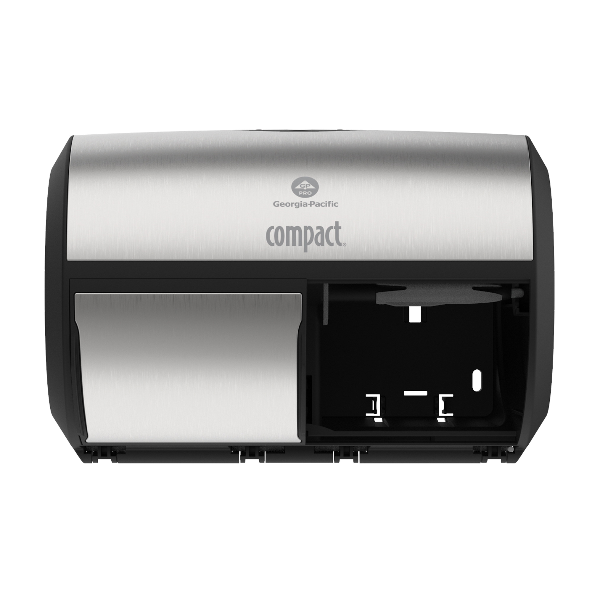 56796A COMPACT DOUBLE RL DISPBRUSHED STAINLESS