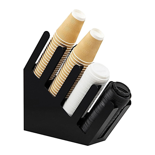 CUP & LID DISPENSER COUNTERTOP 4X18X16 BLACK - EA